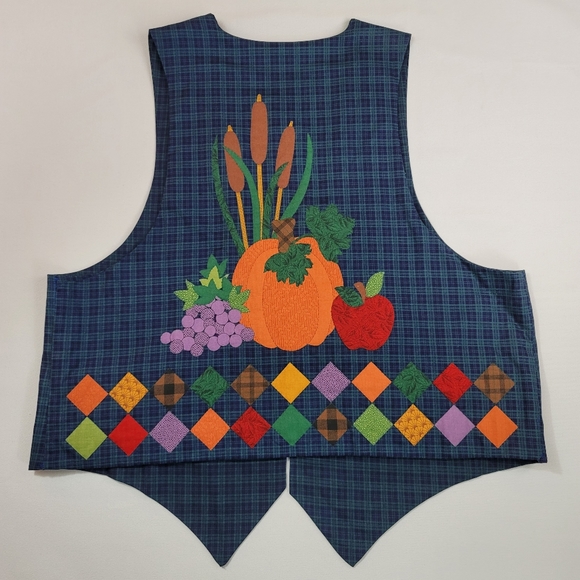 Handmade Fall Harvest Plaid Vest - Picture 5 of 12